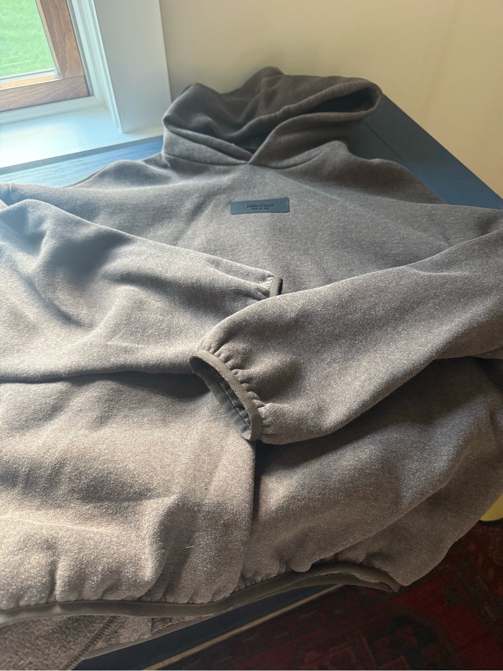 ESSENTIALS, Brown Hooded Pullover Sweatshirt - Small